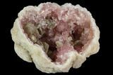 Pink Amethyst With Calcite Geode Section - Argentina #124183-1